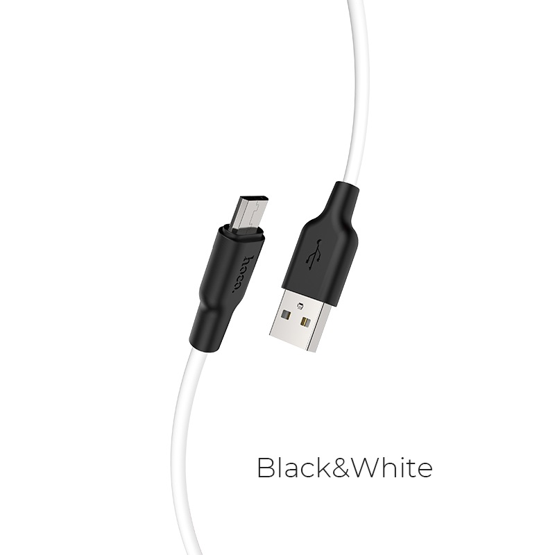 

Кабель Micro USB-USB, 2.4A, 25см, черный/белый HOCO x21plus (УТ-00009354), Белый/черный, x21plus