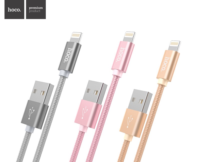 

Кабель USB -Lightning 8-pin, Hoco , 1m, розовое золото, X2 Rapid (72578)