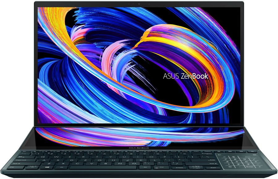 

Ноутбук ASUS ZenBook Pro Duo UX582HS-H2002X 15.6" OLED 3840x2160, Intel Core i9 11900H 2.5 ГГц, 32Gb RAM, 1Tb SSD, NVIDIA GeForce RTX 3080-8Gb, W11Pro, синий (90NB0V21-M000D0), UX582HS-H2002X