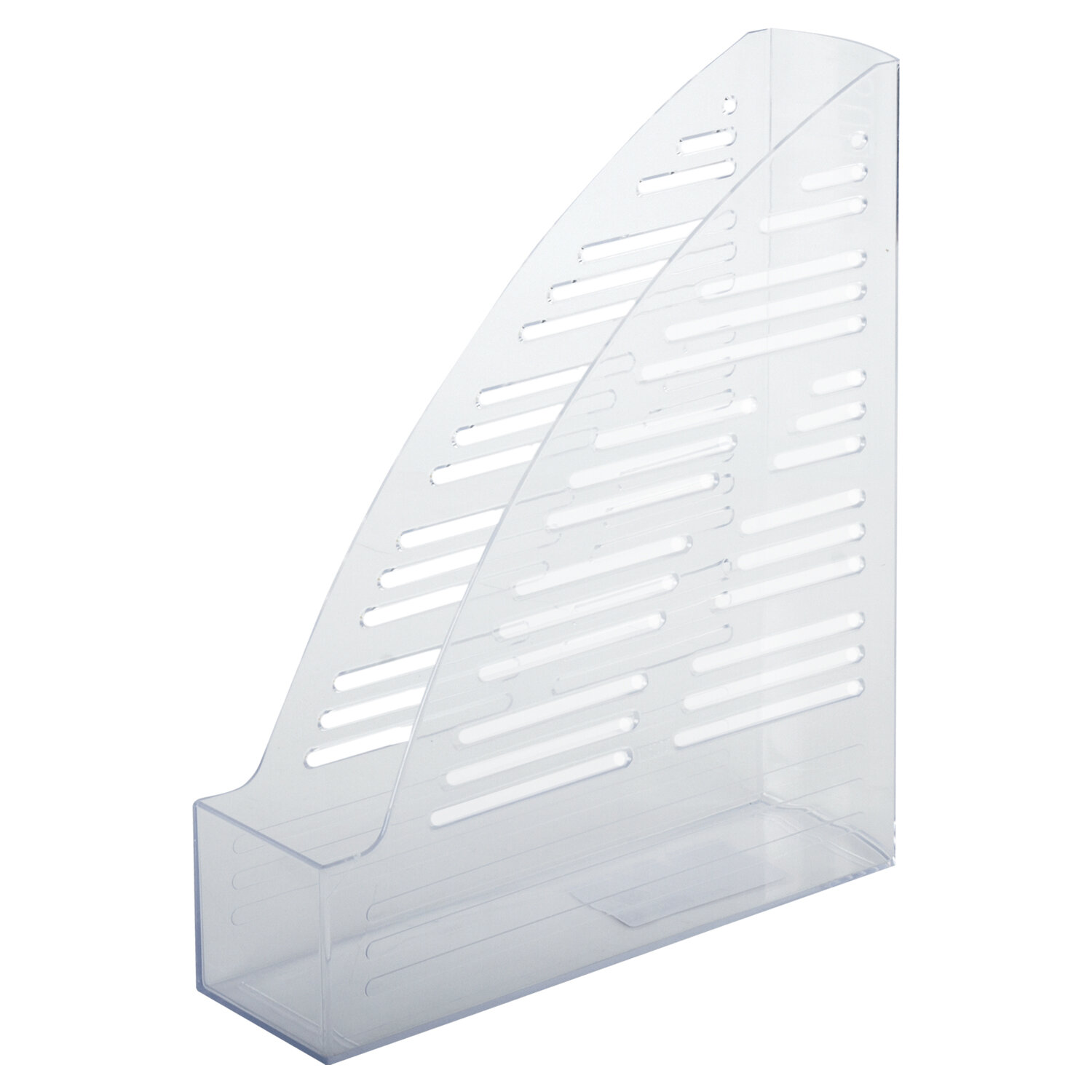 Лоток для бумаг вертикальный Brauberg Standard 1 отделение, пластиковый, прозрачный (237223)