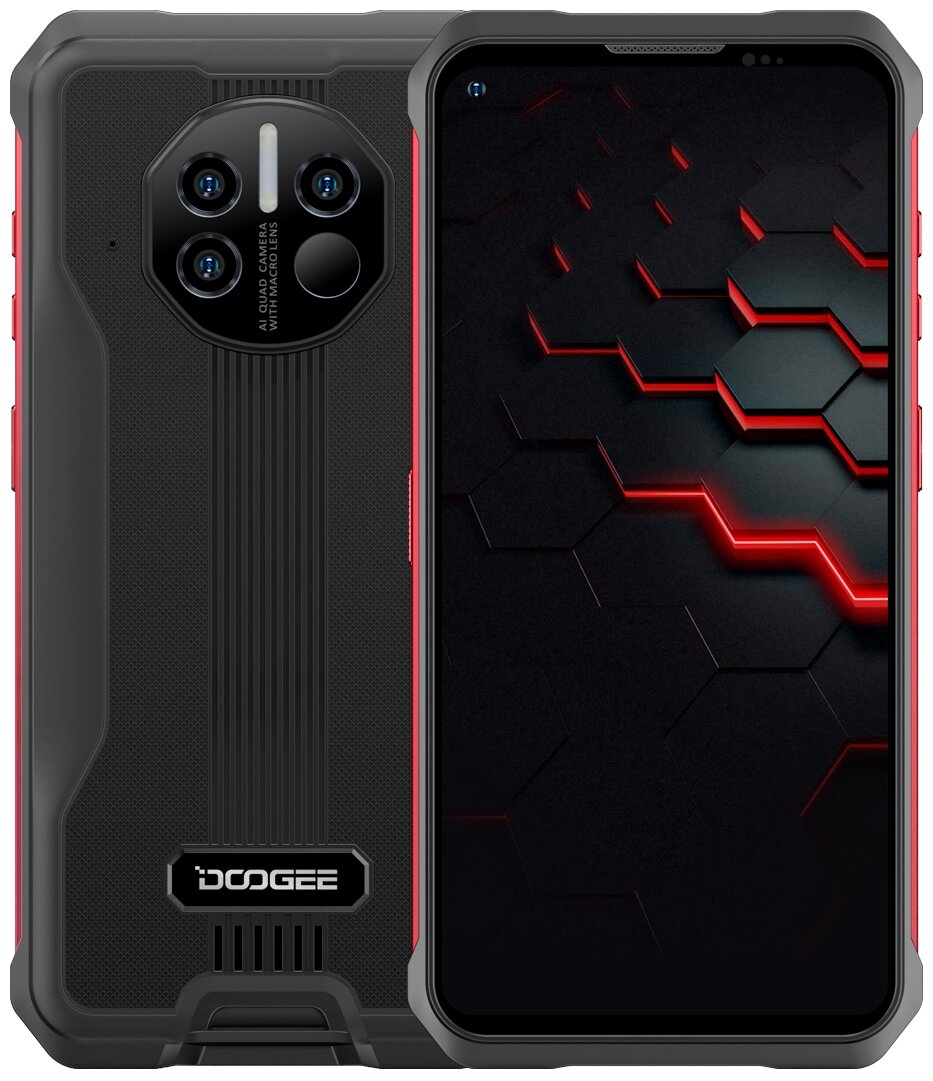 

Смартфон DOOGEE V10, 6.39" 1560x720 IPS, MediaTek Dimensity 700, 8Gb RAM, 128Gb, 3G/4G/5G, NFC, Wi-Fi, BT, 3xCam, 2-Sim, 8500mAh, USB Type-C, Android 11, черный/красный, ударопрочный корпус, V10