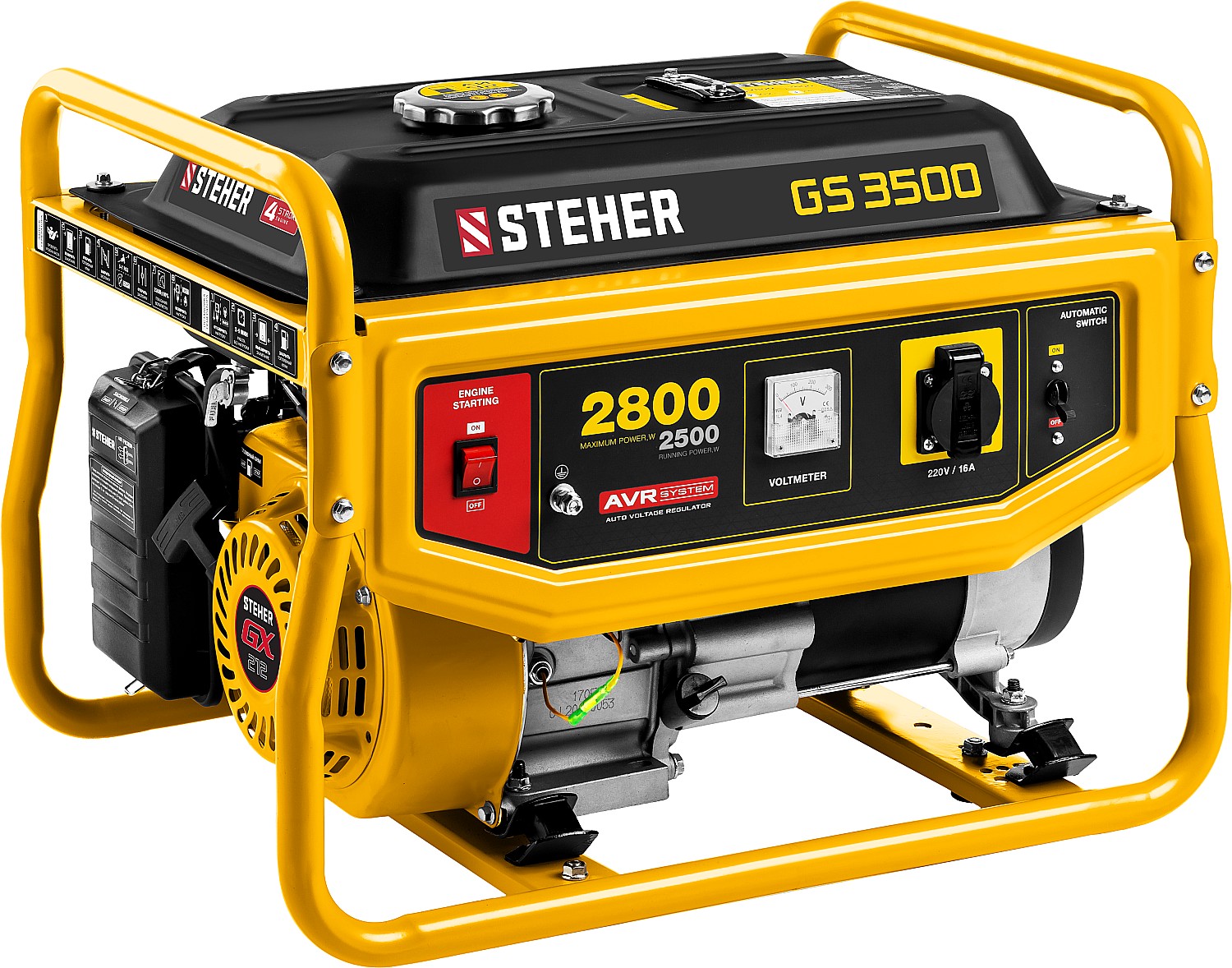 Электрогенератор STEHER GS-3500, 7 л.с., 2.8 кВт