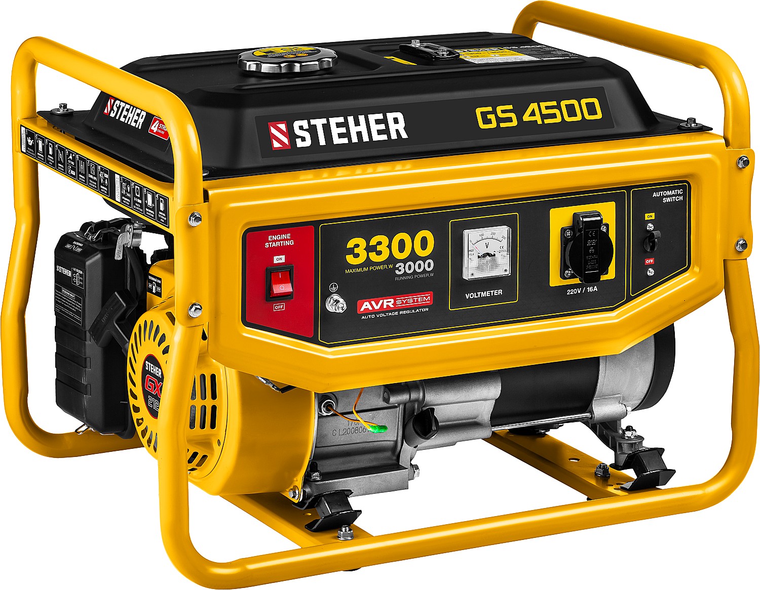 Электрогенератор STEHER GS-4500, 7 л.с., 3.3 кВт
