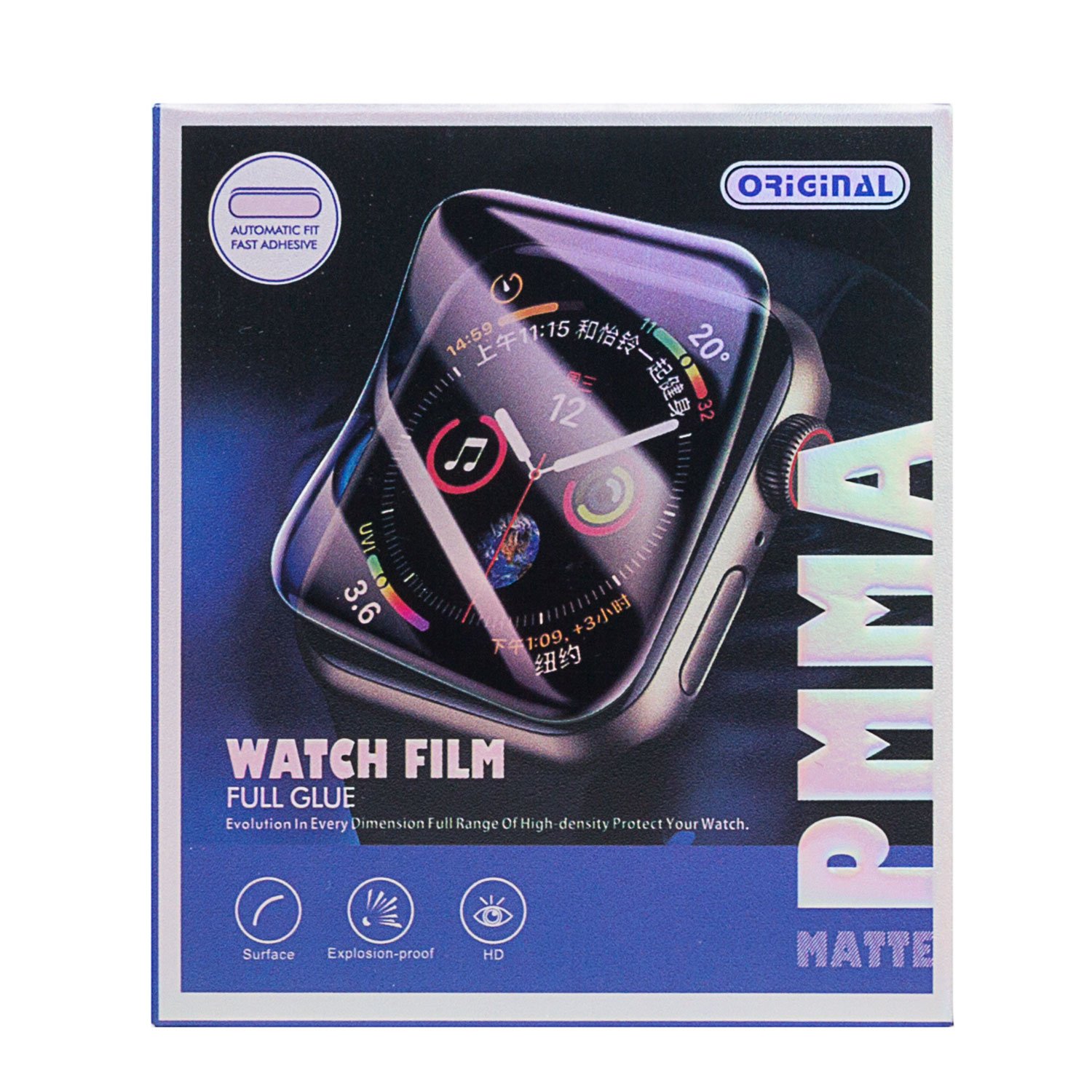 Защитная пленка Polymer nano для Apple Watch, 45mm, полимерная, матовая, с черной рамкой (202974)