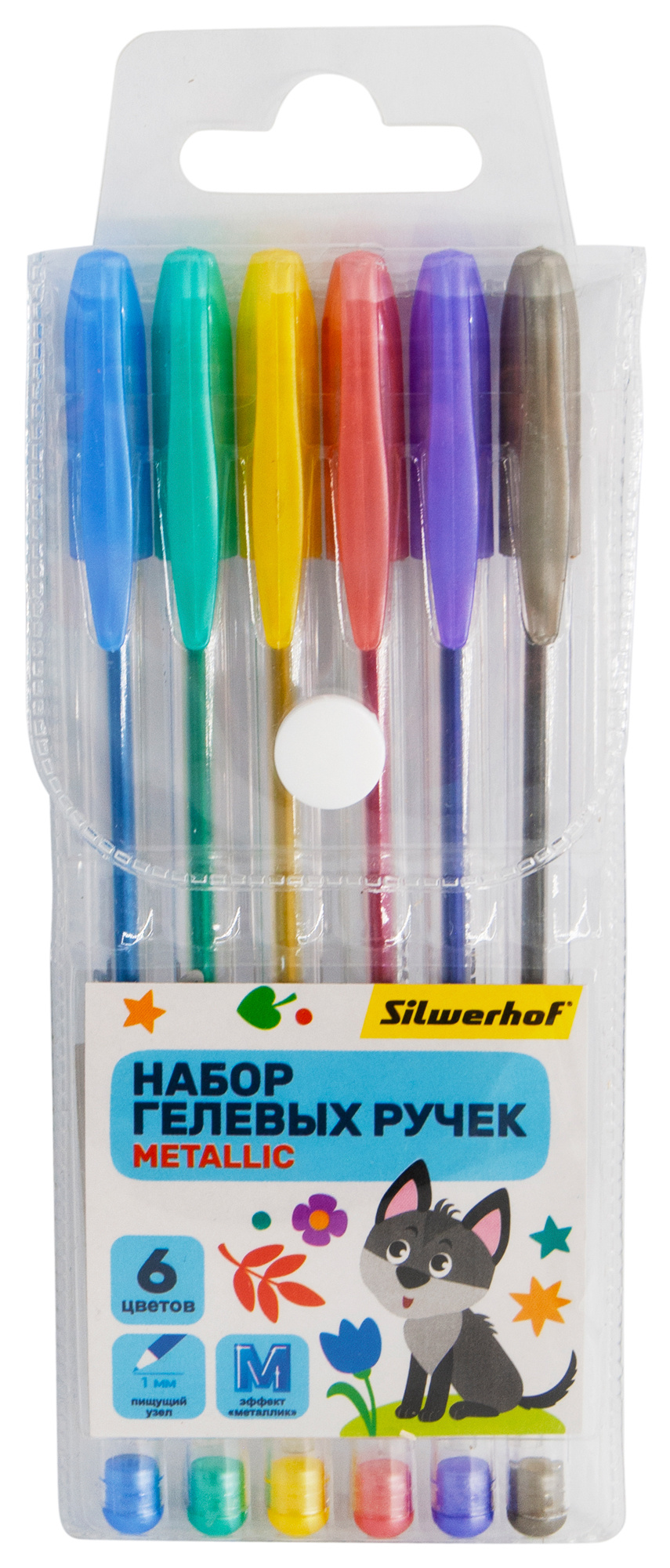 

Набор гелевых ручек Silwerhof Веселые друзья 4630143106329, ассорти, 6шт., пластик, колпачок, блистер (1548238), 4630143106329