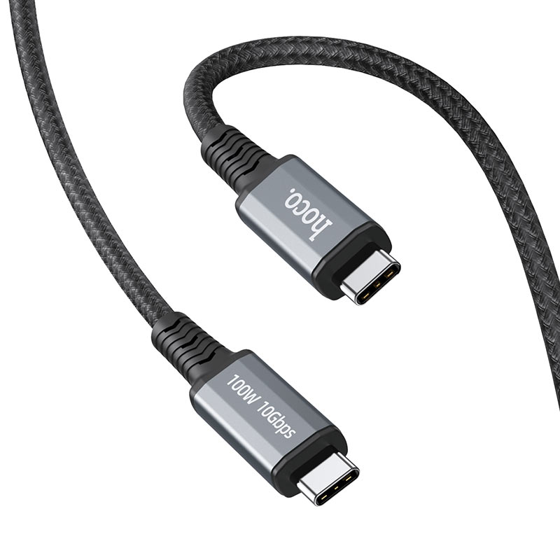 

Кабель USB Type-C(m)-USB Type-C(m), экранированный, 3A, 1.2м, черный HOCO US01, US01