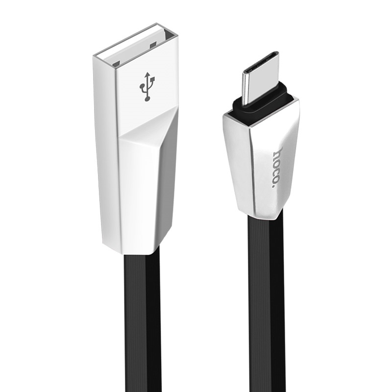 

Кабель USB-USB Type-C, плоский, 2.4A, 1.2м, черный HOCO X4 (УТ-00000375), X4