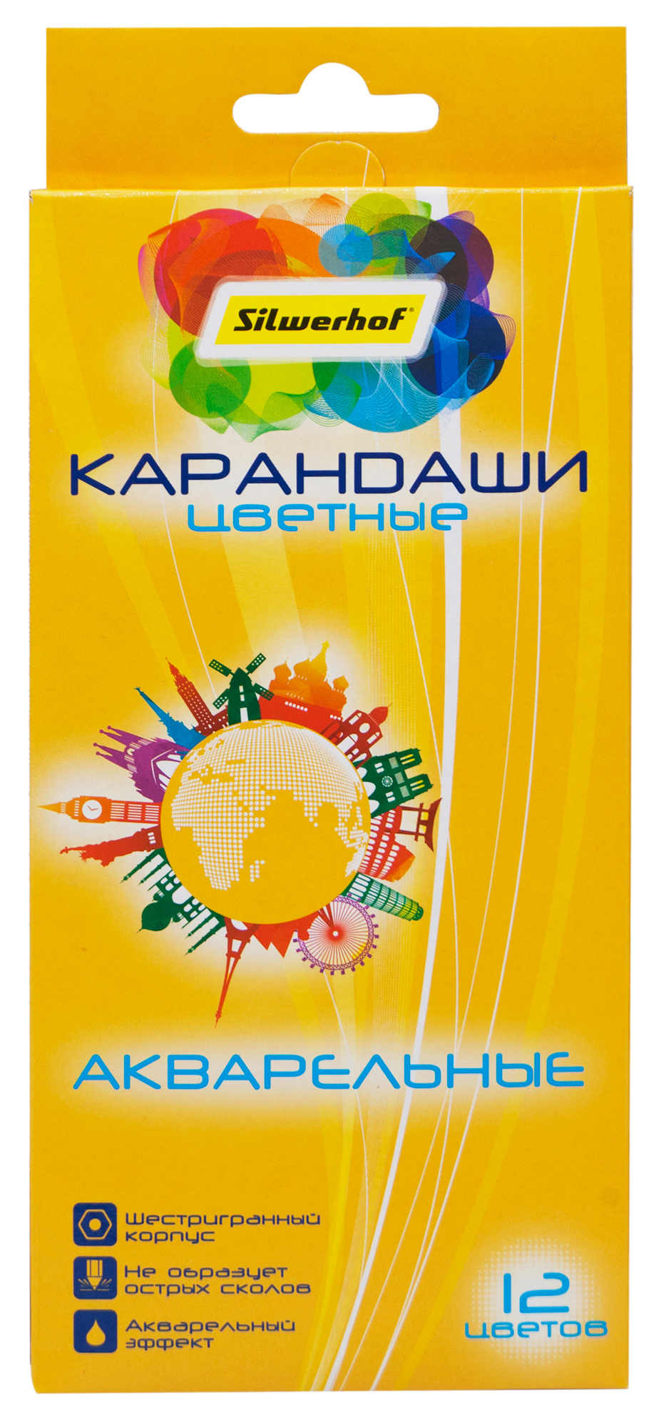 

Набор цветных карандашей Silwerhof Солнечная коллекция, шестигранные, 12шт., заточенные (1548982), нет данных