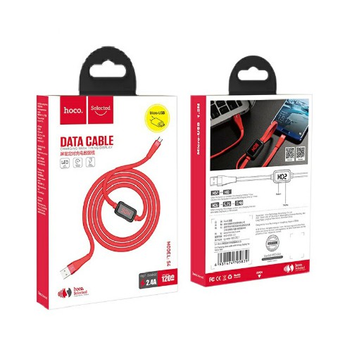 

Кабель Micro USB 2.0(Bm)-USB 2.0(Am), плоский, 2.4A, 1.2м, красный HOCO S4 (6931474705839), S4