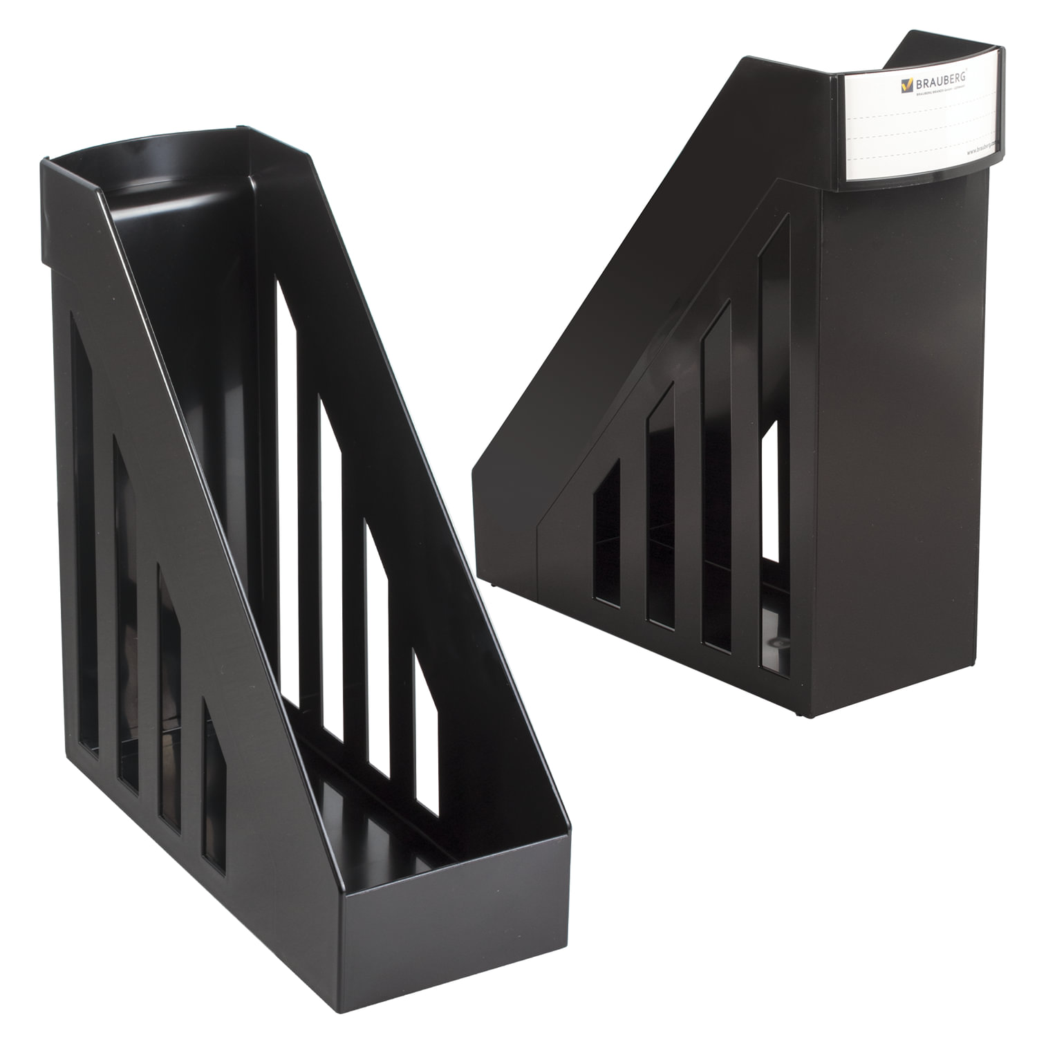 Лоток для бумаг вериткальный Brauberg MAXI 1 отделение, пластиковый, черный (231050)