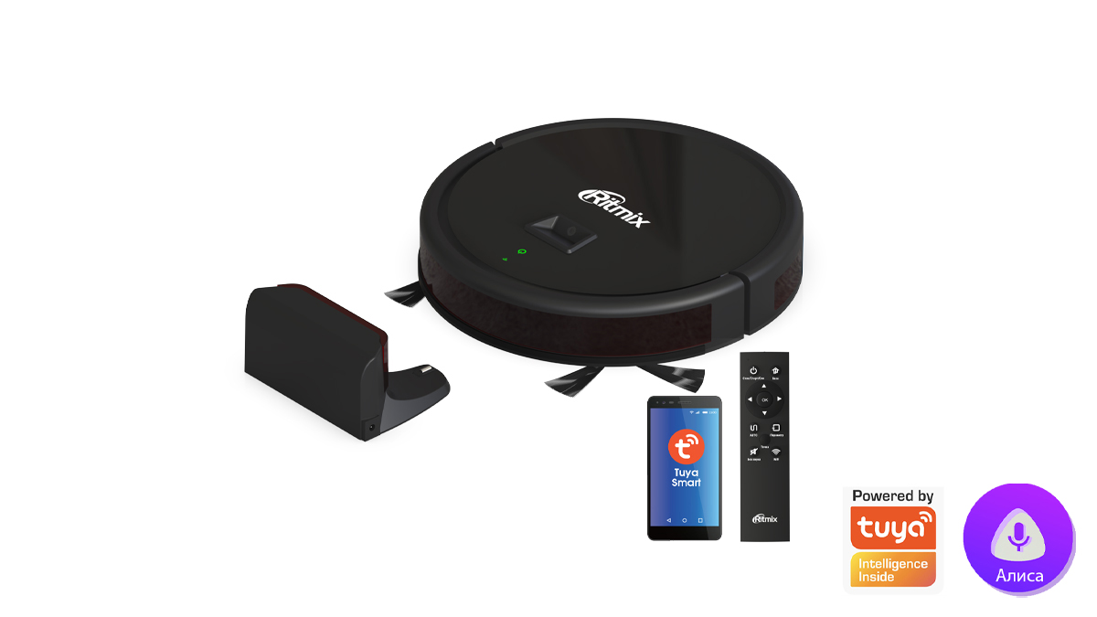 

Робот-пылесос Ritmix VC-035WB Пульт ДУ, черный, VC-035WB