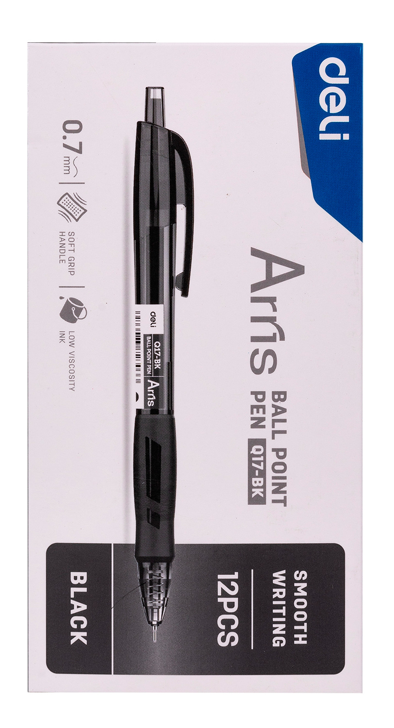 Ручка шариковая автомат DELI Arris EQ17-BK