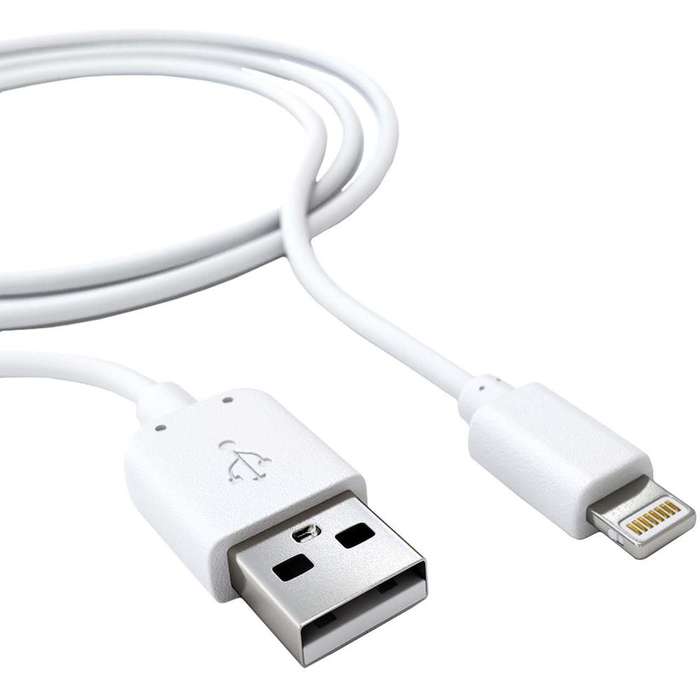 

Кабель Lightning 8-pin-USB, 2A, 1м, белый Red Line (УТ000023597)