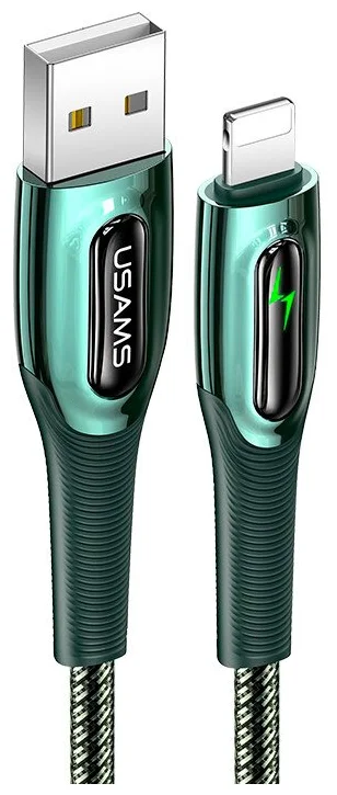 

Кабель Lightning 8-pin-USB, 2.4A, 1.2м, темно-зеленый USAMS SJ469 (SJ469USB02), SJ469
