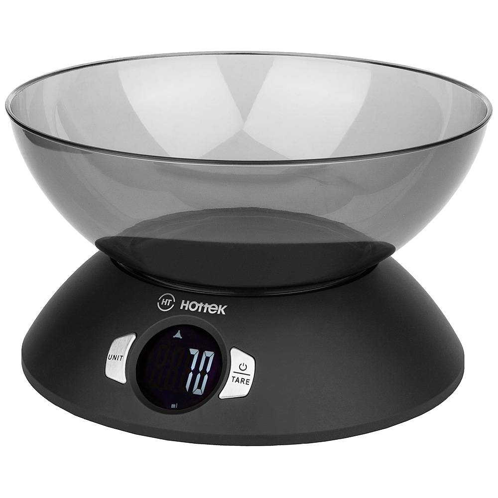 

Кухонные весы электронные HOTTEK HT-962-042 5кг, съемная платформа/чаша, 2AAA, черный, HT-962-042