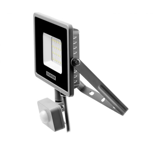 

Прожектор светодиодный STAYER LEDPro, 10Вт, 800лм, 6500K, IP65, датчик движения, серый (57133-10), LEDPro