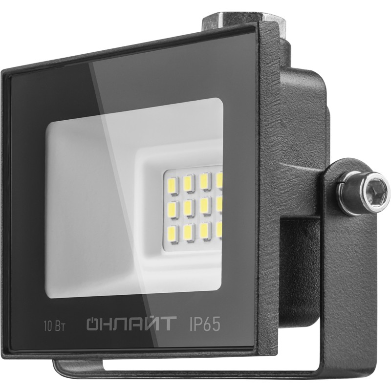 

Прожектор светодиодный ОНЛАЙТ OFL-10-6K-BL-IP65-LED, 10Вт, 800лм, 6000К, IP65, черный (19799), OFL-10-6K-BL-IP65-LED