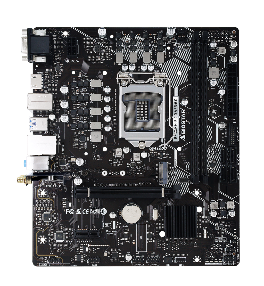 

Материнская плата Biostar B560MH-E 2.0, Socket1200, Intel B560, 2xDDR4, PCI-Ex16, 4SATA3, 7.1-ch, GLAN, 4 USB 3.2, VGA, HDMI, mATX, Retail, B560MH-E 2.0