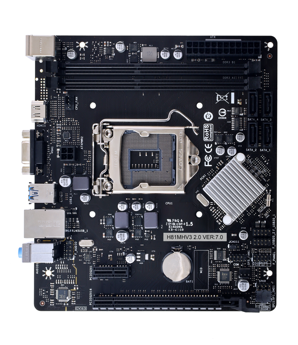 Материнская плата Biostar H81MHV3 2.0/3.0, Socket1150, Intel H81, mATX