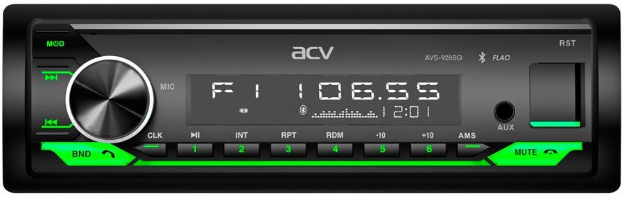 

Автомагнитола ACV AVS-928BG, 1 DIN, 4x50 Вт, USB, черный (1682214), AVS-928BG