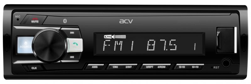 Автомагнитола ACV AVS-918BR, 1 DIN, 4x50 Вт, черный