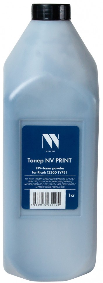 Тонер NV Print Type1 бутыль 1 кг черный совместимый для Ricoh 1220D1230D2220D Aficio 10131015101811131115p201520182020 MP161018002000 10221027103220322027 MP2500 3350b30253030 NV-Ricoh1220-TYPE1-1KG 1925₽