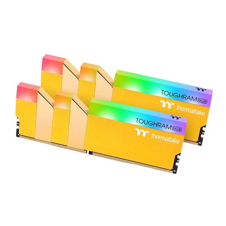 

Комплект памяти DDR4 DIMM 16Gb (2x8Gb), 3600MHz, CL18, 1.35 В, Thermaltake, TOUGHRAM RGB Metallic Gold (RG26D408GX2-3600C18A)
