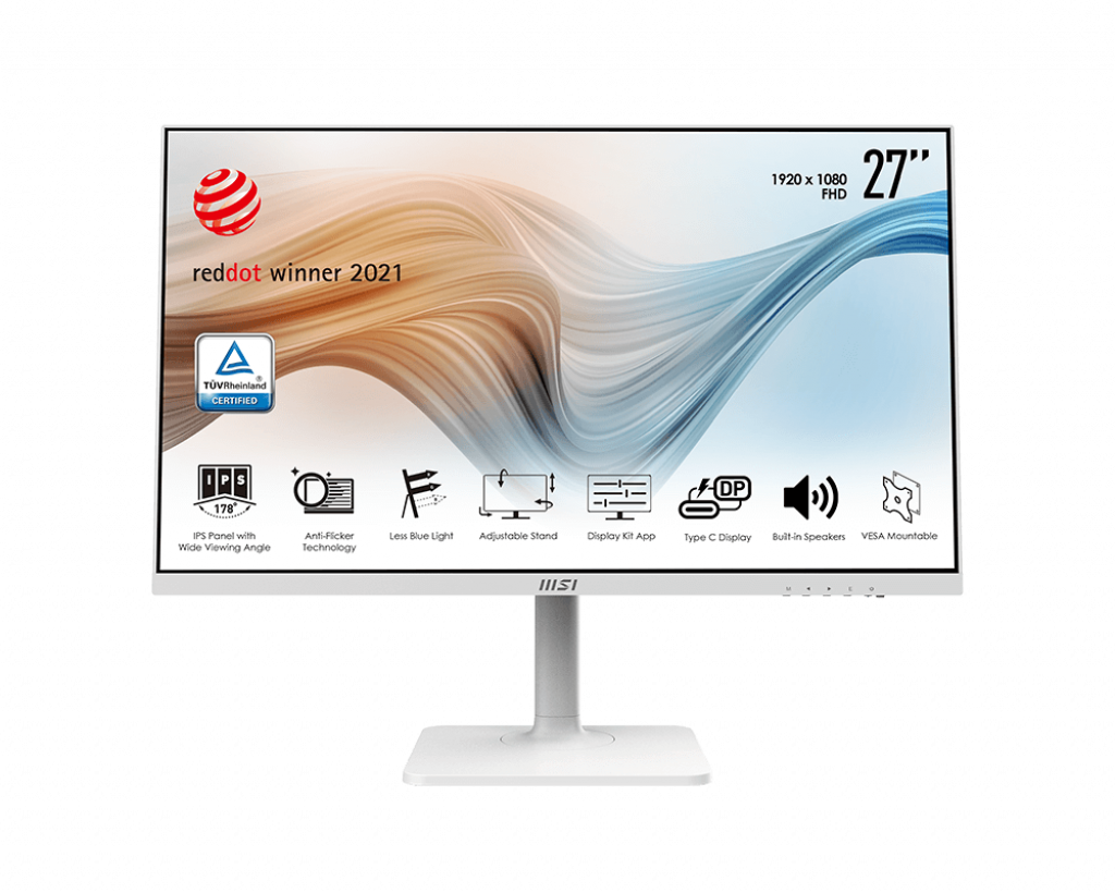 

Монитор 27" MSI Modern MD271PW IPS, 1920x1080 (16:9), 250кд/м2, 5мс, 178°/178°, HDMI, USB Type-C, белый (9S6-3PA4FH-049), MD271PW