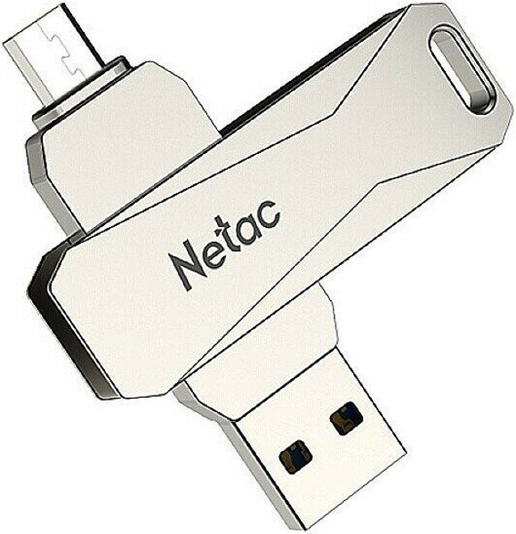 

Флешка 16Gb USB 3.0/microUSB Netac U381, серебристый (NT03U381B-016G-30PN), U381