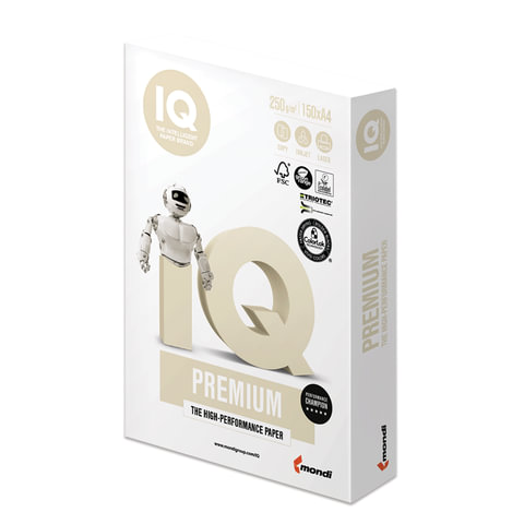 

Бумага A4 250г/м² 150 листов, 170% CIE, IQ Premium, Белый, 0