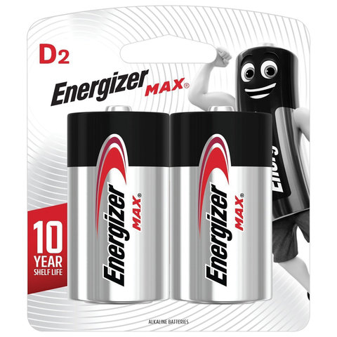 

Батарея Energizer MAX, D (R20, LR20, 373), 1.5V, 2шт. ( E301533400)