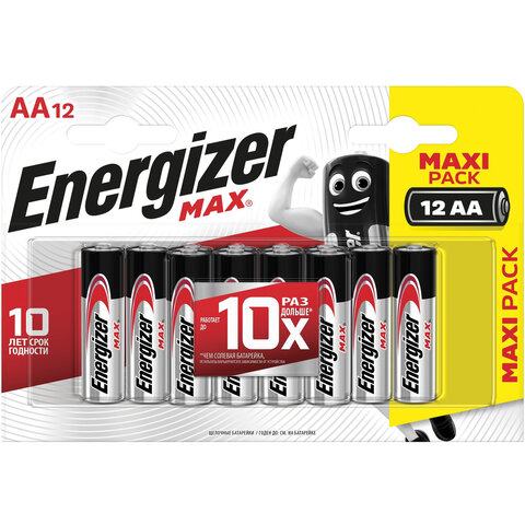 

Батарея Energizer MAX, AA (LR06, 15А), 1.5V, 12шт. ( E301531401)