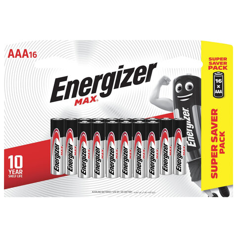 

Батарея Energizer MAX, AAA (LR03,24А), 1.5V, 16шт. ( E301433301)