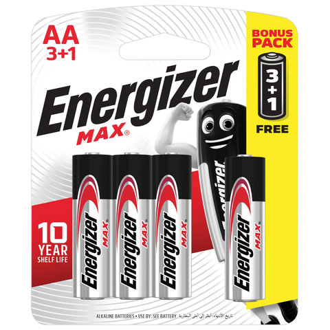 

Батарея Energizer MAX, AA (LR06, 15А), 1.5V, 4шт. ( E300247800S)