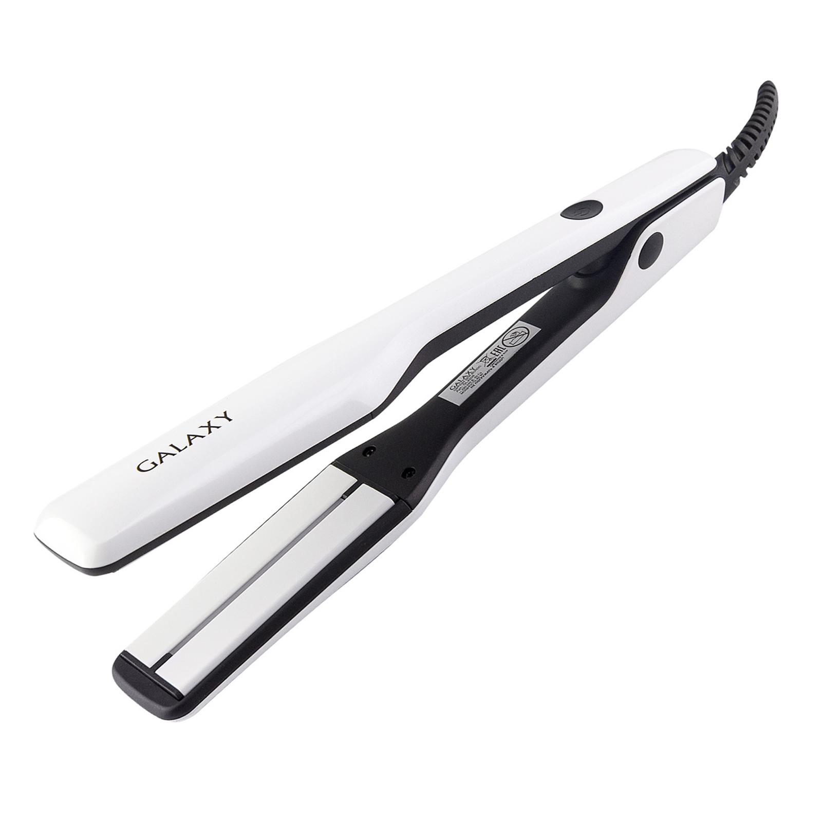 

Щипцы Galaxy Line GL 4508, 200°C, 60Вт, керамическое покрытие, режимов: 5, 1.9м, инфракрасный нагрев, белый/черный (гл4508), GL 4508