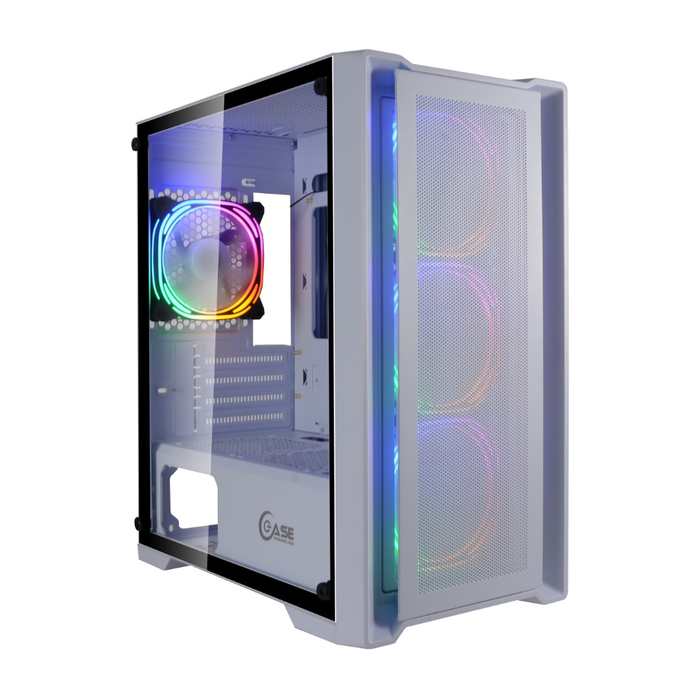 Корпус PowerCase Alisio Micro X4W, mATX, Mini-Tower, USB 3.0, RGB подсветка, белый, без БП (CAMIW-L4)