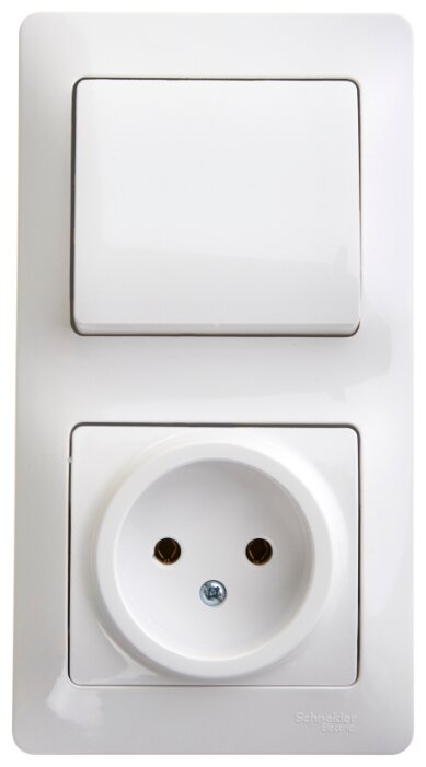 

Блок розетка+выключатель Schneider Electric GLOSSA, выключателей: 1, розеток: 1, белый (GSL000160), GLOSSA