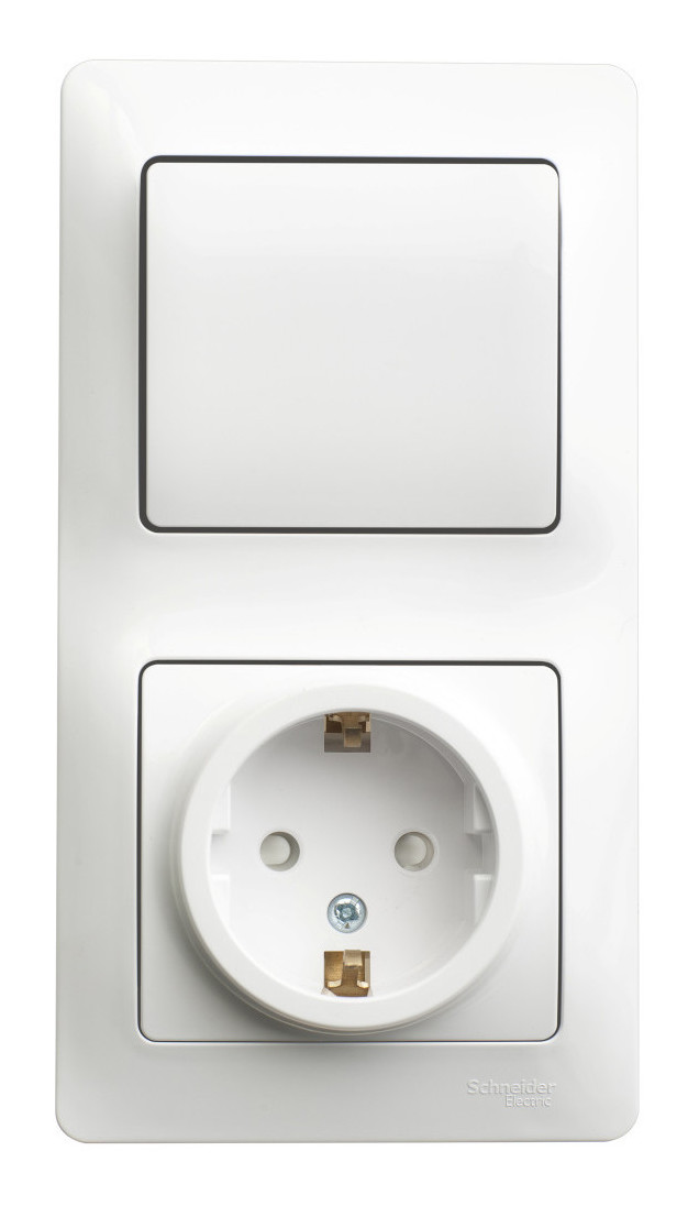 Блок розетка+выключатель Schneider Electric GLOSSA