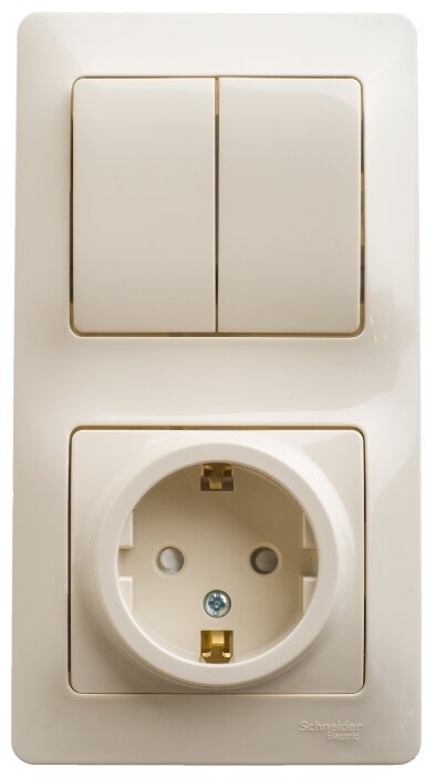 Блок розетка+выключатель Schneider Electric GLOSSA