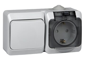

Блок розетка+выключатель Schneider Electric Этюд BPA16-241C,16А,, выключателей: 1, розеток: 1, серый (BPA16-241C), BPA16-241C,16А,