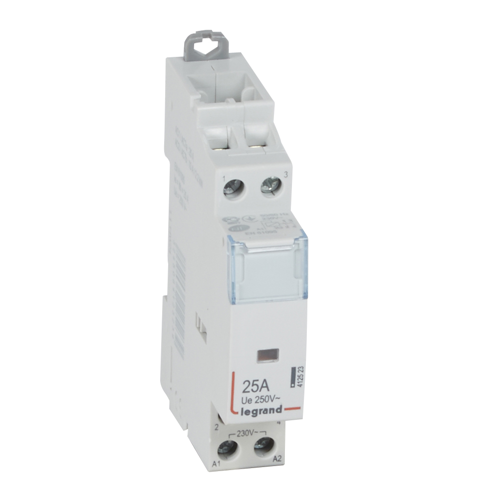 

Контактор модульный двухполюсный (2P) 25А 230 В/230 В, AC, 2НО, IP20, LEGRAND 412523 (412523), 412523