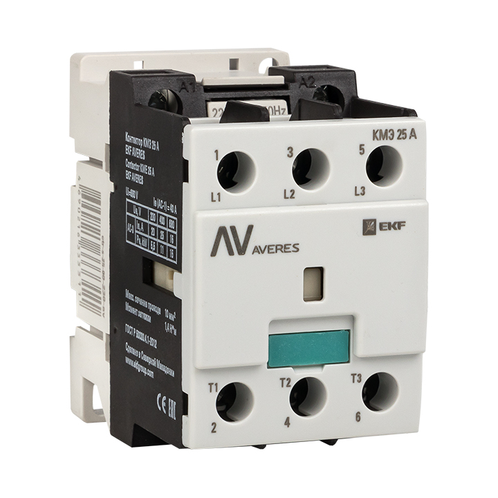 

Контактор 25A 230В, AC, EKF AVERES КМЭ (ctr-s-25-00-400-av), КМЭ
