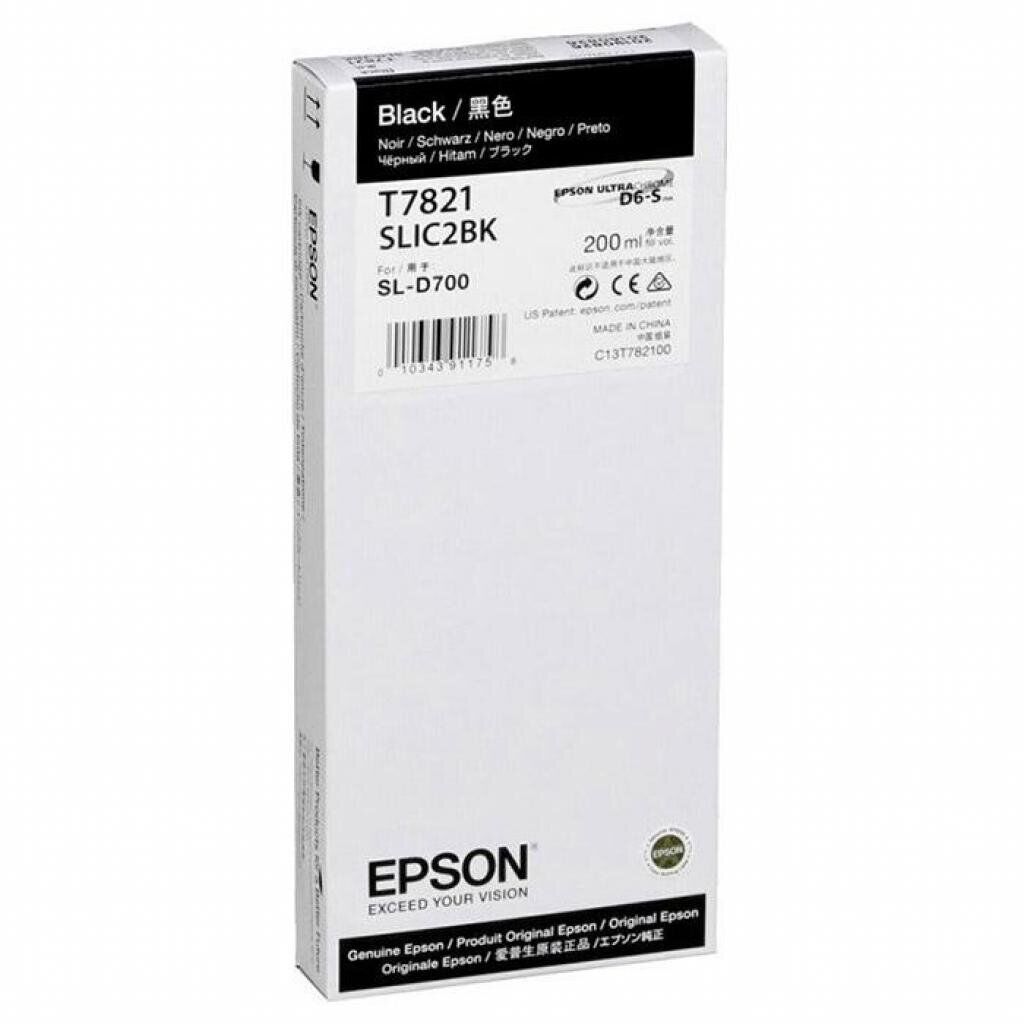 

Картридж струйный Epson T7821 ( C13T782100), черный, оригинальный, объем 200мл для SureLab SL-D700, T7821