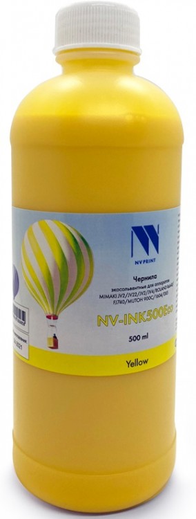 

Чернила NV-Print INK500 Yellow Eco, 500 мл, желтый, совместимые, экосольвентные для Epson, Mimaki, Mutoh, Roland, для устройств, оснащенных печатающими головами Epson DX4/ 5/ 7/ XP-600 (NV-INK500YEco), INK500 Yellow Eco