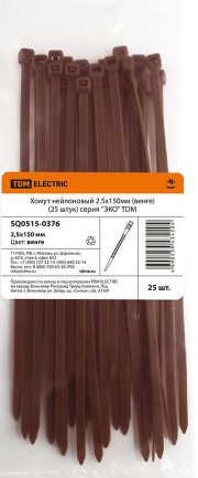 

Стяжка TDM, 2.5мм x 15см, 25шт., венге (SQ0515-0376), 0