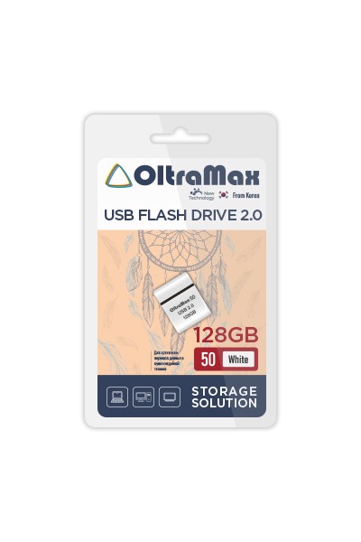 

Флешка 128Gb USB 2.0 OltraMax 50, белый (OM-128GB-50-White), 50
