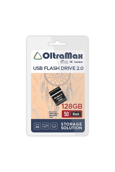 

Флешка 128Gb USB 2.0 OltraMax 50, черный (OM-128GB-50-Black), 50
