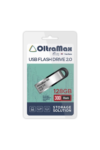 

Флешка 128Gb USB 2.0 OltraMax 300, черный (OM-128GB-300-Black), 300