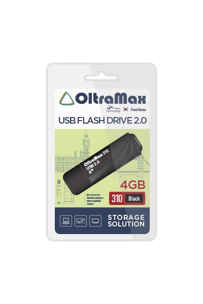 

Флешка 4Gb USB 2.0 OltraMax 310, черный (OM-4GB-310-Black), 310