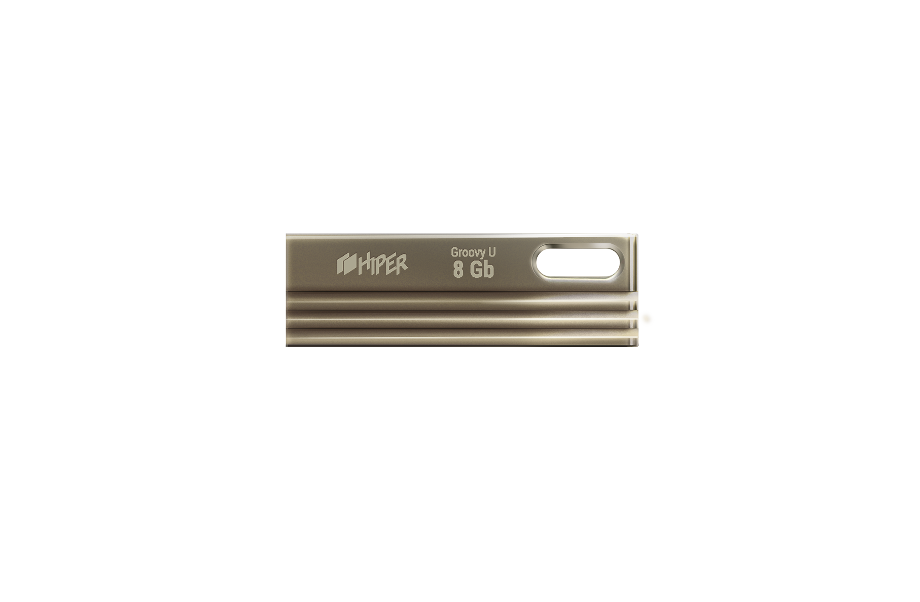 Флешка 8Gb USB 2.0 Hiper Groovy U8, титановый (HI-USB28GBU280S)